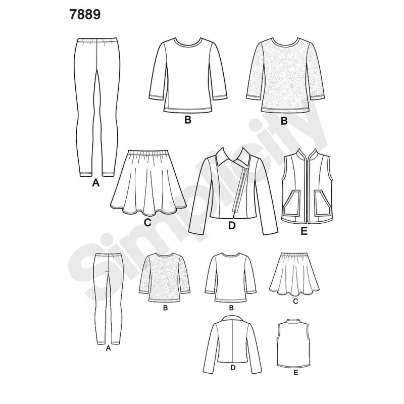 Patron Simplicity 8027.HH - Ensemble fille et fillette