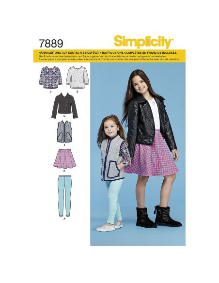 Patron Simplicity 8027.K5 - Ensemble fille et fillette