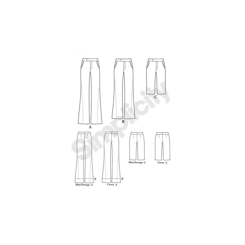 Patron Simplicity 8056.AA - Pantalon et short femme