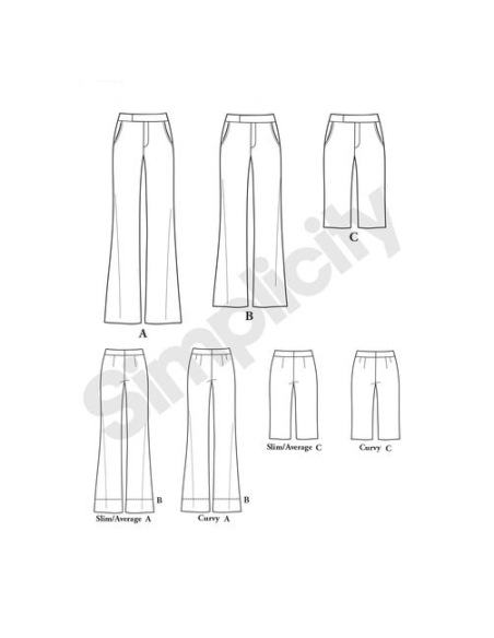 Patron Simplicity 8056.BB - Pantalon et short femme
