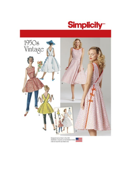 Patron Simplicity 8085.H5 - Robe vintage femme