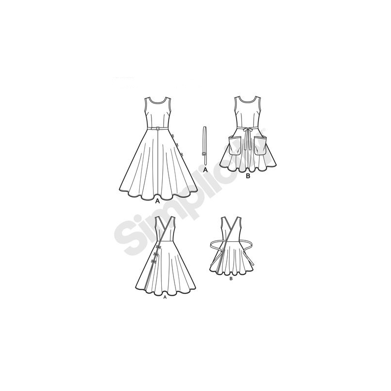 Patron Simplicity 8085.R5 - Robe vintage femme