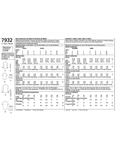 Patron Simplicity 8180.A - Chemise garçon et homme