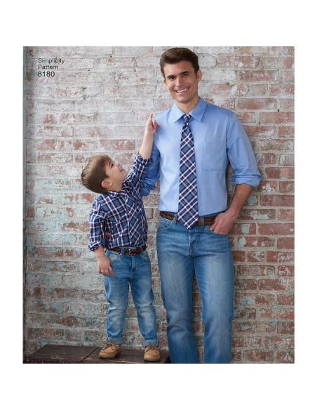 Patron Simplicity 8180.A - Chemise garçon et homme