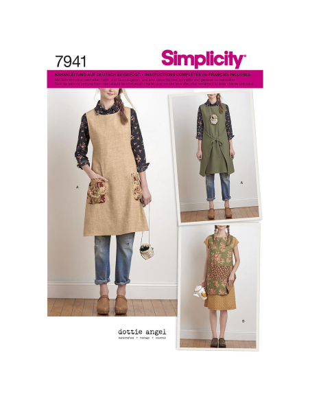 Patron Simplicity 8230.A - Robe tablier pour dames