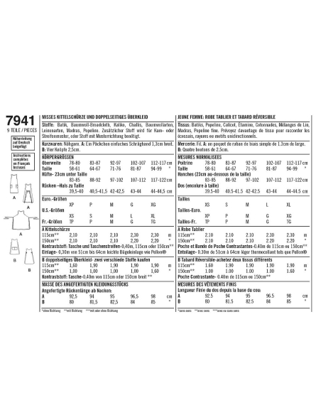 Patron Simplicity 8230.A - Robe tablier pour dames