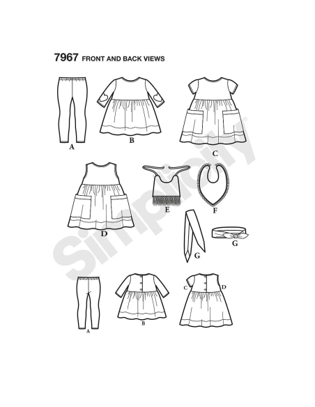 Patron Simplicity 8304.A - Ensemble pour fillette