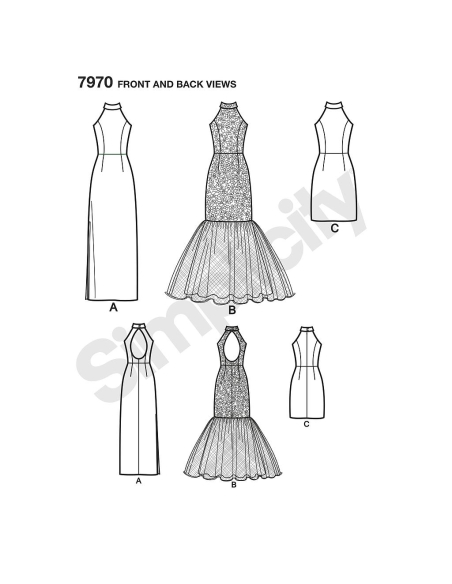 Patron Simplicity 8330.P5 - Robe de soirée