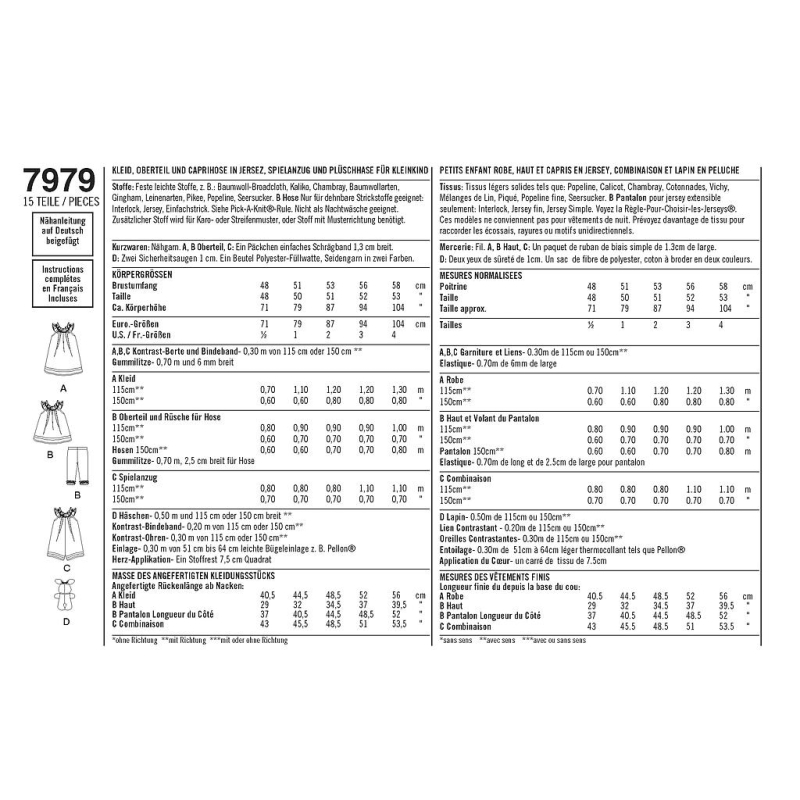 Patron Simplicity 8347.A - Ensemble bébés