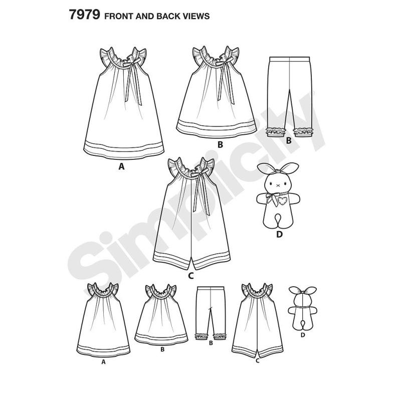 Patron Simplicity 8347.A - Ensemble bébés