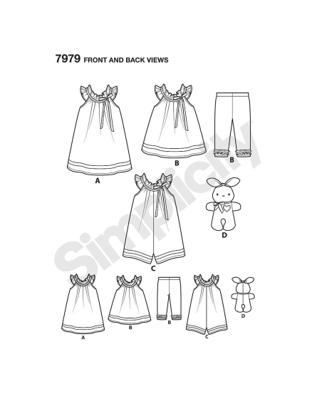 Patron Simplicity 8347.A - Ensemble bébés