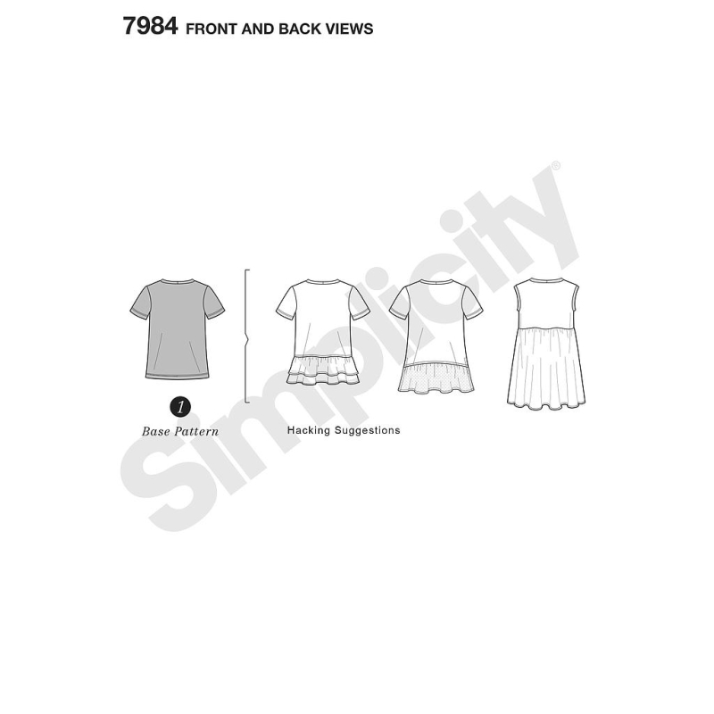 Patron Simplicity 8376.A - Tee-Shirt femme