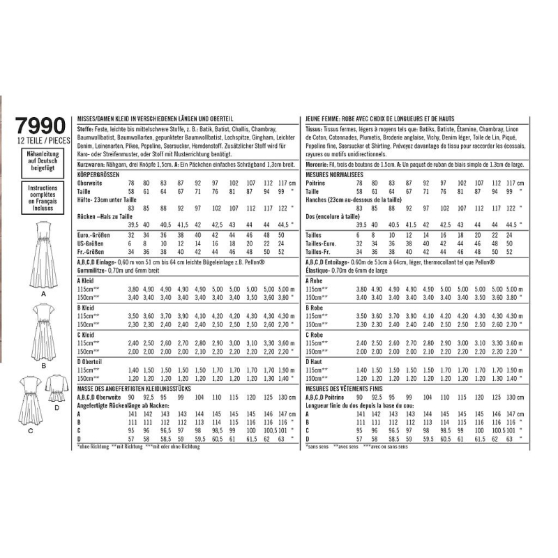 Patron Simplicity 8384.H5 - Top et robe femme