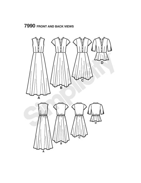 Patron Simplicity 8384.U5 - Top et robe femme