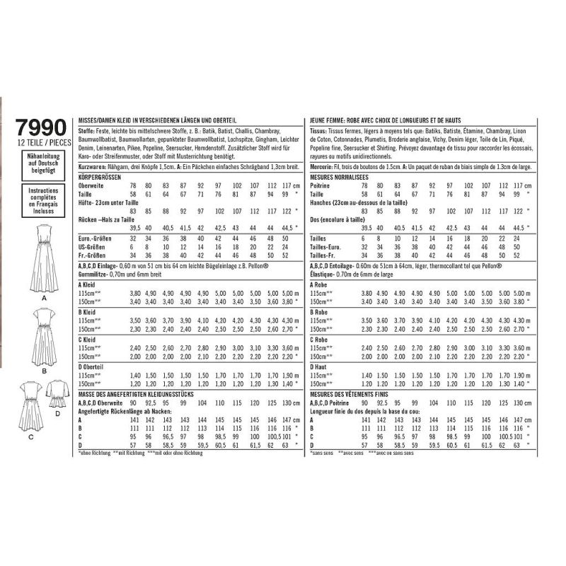 Patron Simplicity 8384.U5 - Top et robe femme