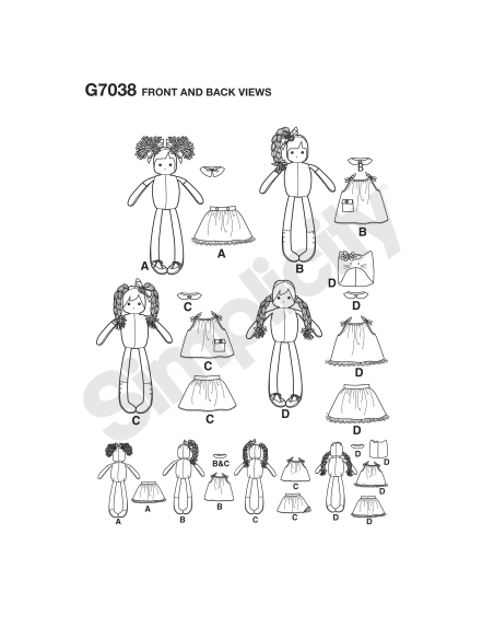 Patron Simplicity 8402.OS - Poupée