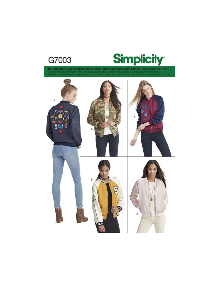 Patron Simplicity 8418.D5 - Blousons aviateur