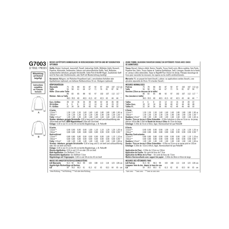 Patron Simplicity 8418.D5 - Blousons aviateur