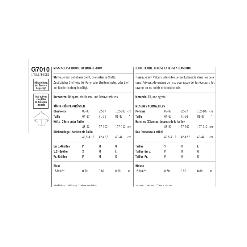 Patron Simplicity 8452.A - Blouse vintage