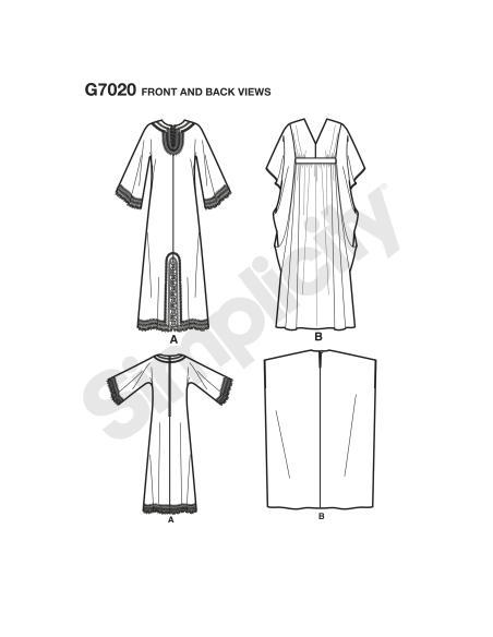 Patron Simplicity 8505.A - Caftan vintage