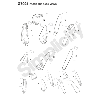 Patron Simplicity 8506.A - Ensemble de manches vintage 2