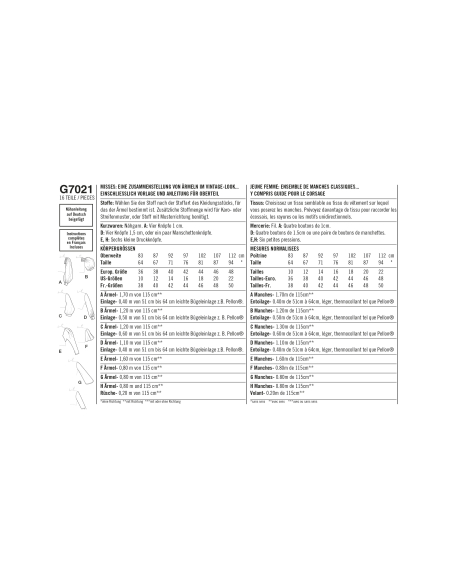 Patron Simplicity 8506.A - Ensemble de manches vintage