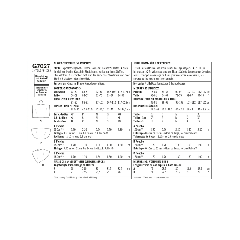 Patron Simplicity 8517.A - Poncho