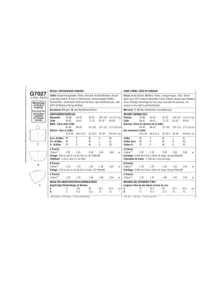 Patron Simplicity 8517.A - Poncho