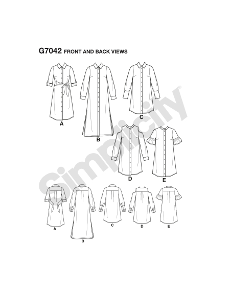 Patron Simplicity 8546.U5 - Chemisier et robe