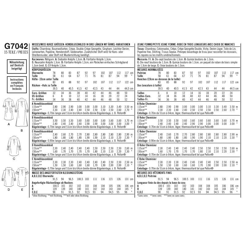 Patron Simplicity 8546.U5 - Chemisier et robe