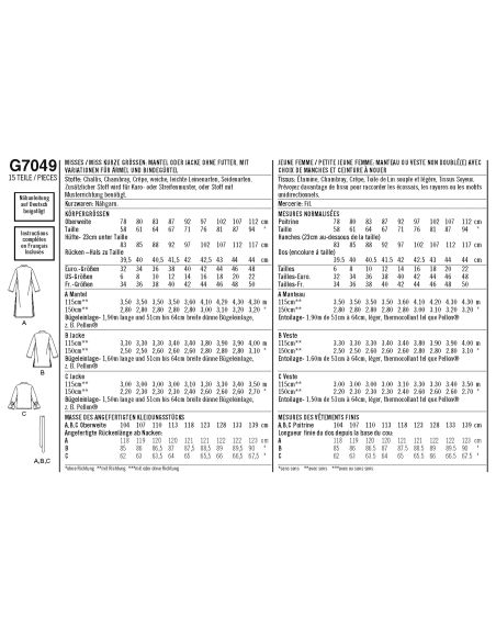 Patron Simplicity 8554.R5 - Veste pour femme