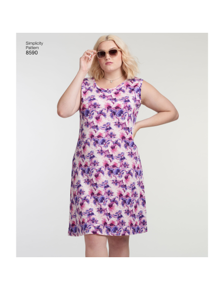 Patron Simplicity 8590.A - Robe pour femme du XL au 5XL