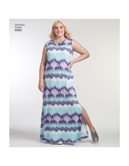 Patron Simplicity 8590.A - Robe pour femme du XL au 5XL