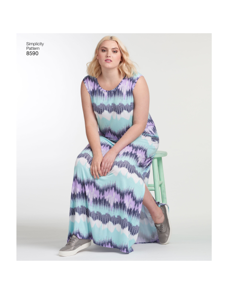 Patron Simplicity 8590.A - Robe pour femme du XL au 5XL