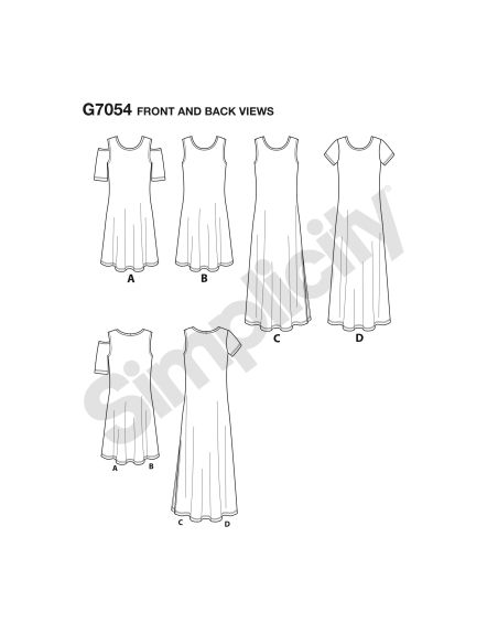 Patron Simplicity 8595.A - Robe pour femme