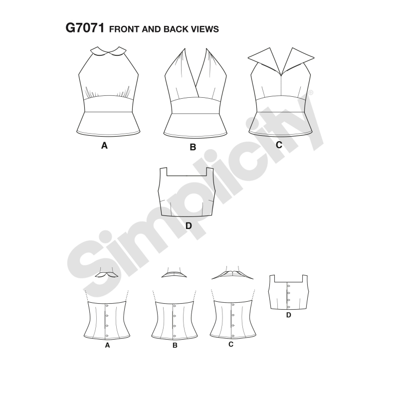 Patron Simplicity 8645.D5 - Haut vintage