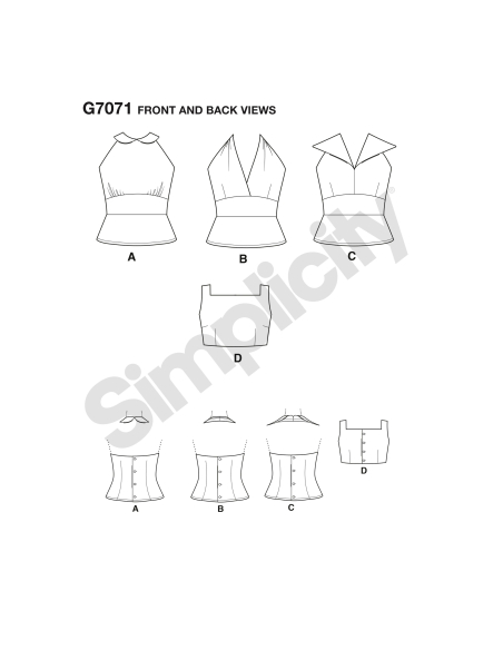 Patron Simplicity 8645.R5 - Haut vintage