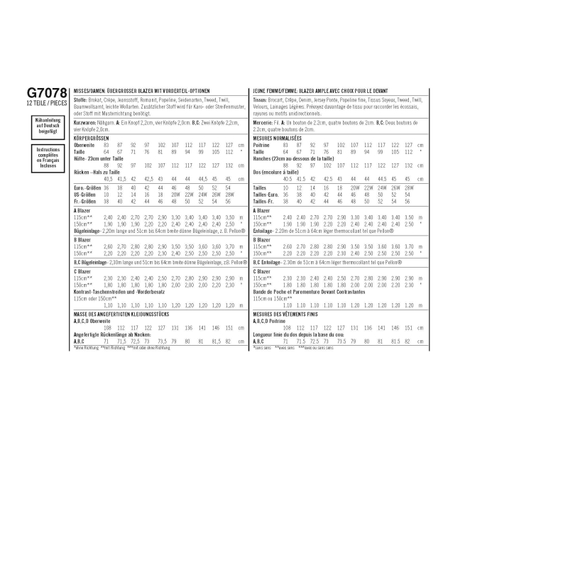 Patron Simplicity 8697.AA- Veste boutonnée pour femmes