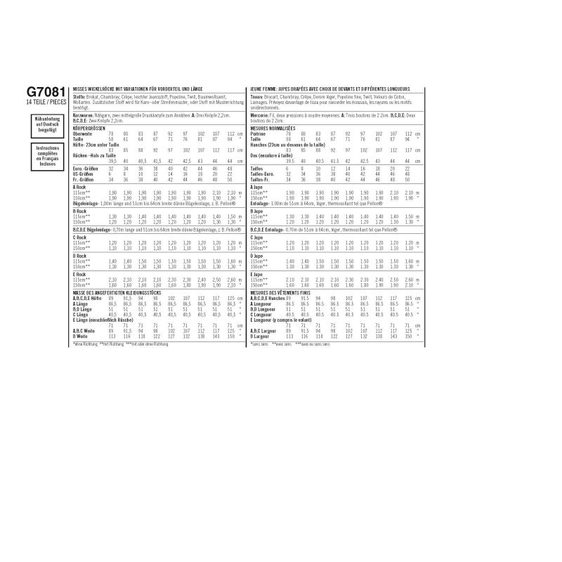 Patron Simplicity 8699.H5 - Jupes drapées à variation de longueurs pour femmes