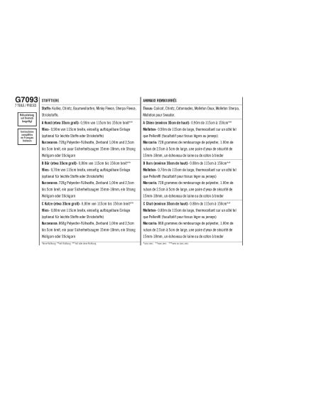 Patron Simplicity 8716.OS - Ours en peluche avec variation d'oreilles et de queue