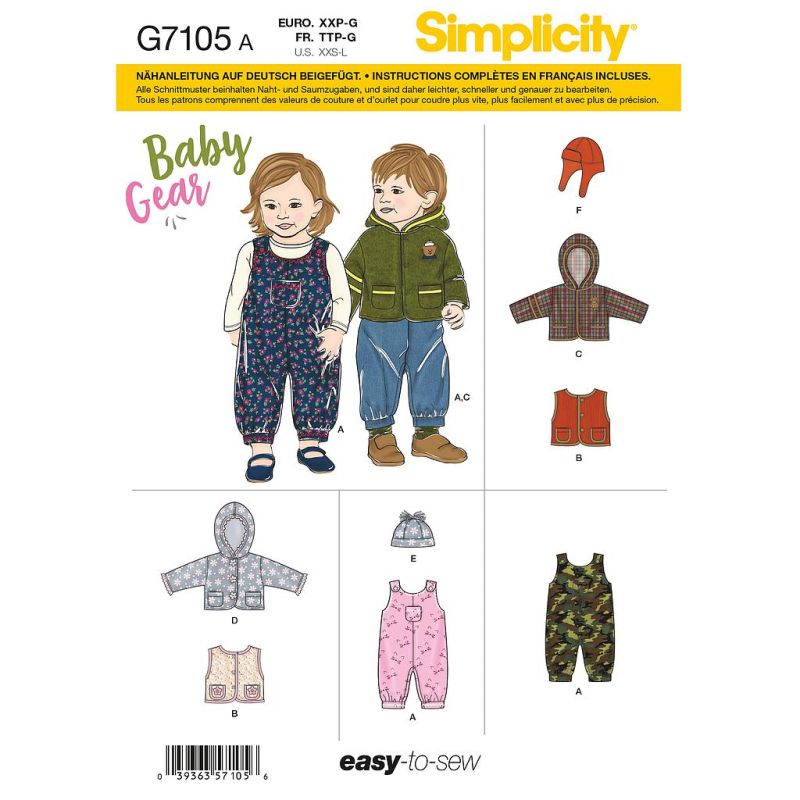 Patron Simplicity 8759.A - Ensemble pour bébé