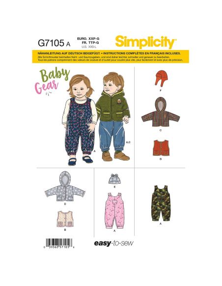 Patron Simplicity 8759.A - Ensemble pour bébé