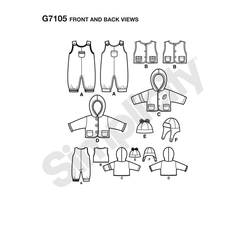 Patron Simplicity 8759.A - Ensemble pour bébé