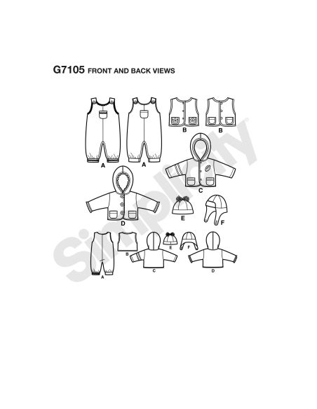 Patron Simplicity 8759.A - Ensemble pour bébé