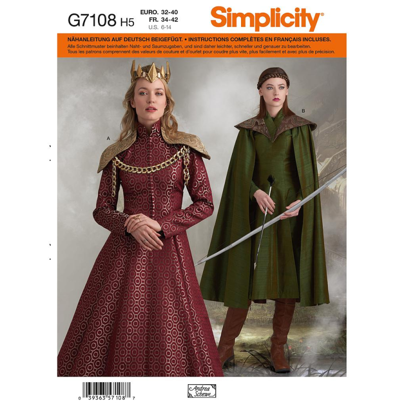 Patron Simplicity 8768.H5 - Déguisement cosplay pour femmes