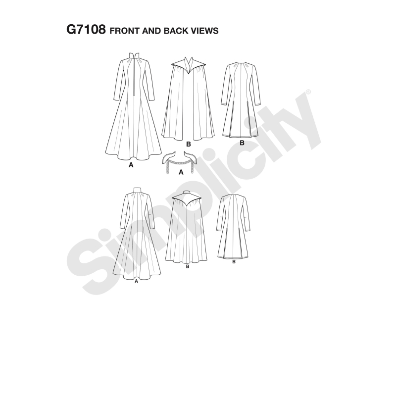 Patron Simplicity 8768.H5 - Déguisement cosplay pour femmes