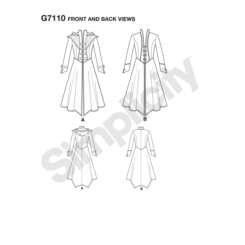 Patron Simplicity 8769.H5 - Manteau Cosplay pour femmes