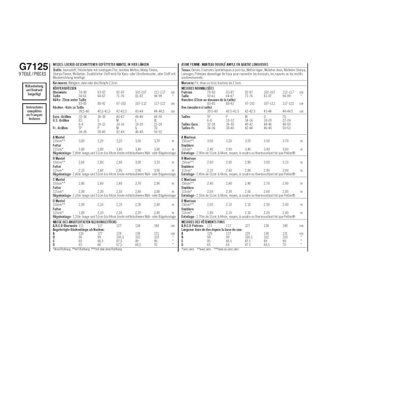 Patron Simplicity 8797.A - Manteau doublé ample pour femmes