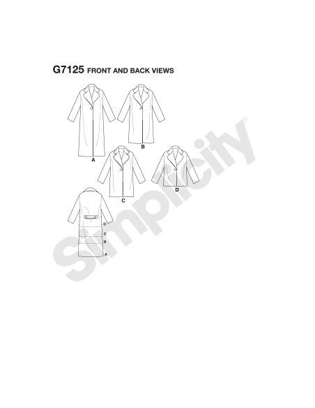 Patron Simplicity 8797.A - Manteau doublé ample pour femmes