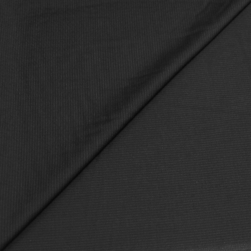 Tissu tailleur polyviscose - Rayé noir